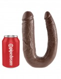 King Cock  U-Shaped Large Double Trouble Фаллоимитатор-реалистик двусторонний коричневый (44, Ø 3.3 - 4.3 см)