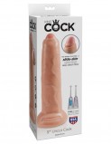 Фаллоимитатор на присоске необрезанный King Cock 9 Uncut Cock, телесный (25.4, Ø 4.6 см)