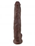 PipeDream King Cock 14 Фаллоимитатор-гигант с мошонкой на присоске коричневый 35,6х6 см