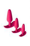 НАБОР АНАЛЬНЫХ ВТУЛОК TOYFA POPO PLEASURE, СИЛИКОН, РОЗОВЫЙ, 3 ШТ.