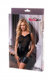 ПЛАТЬЕ CANDY GIRL С ОТКРЫТОЙ СПИНОЙ, WETLOOK, ЧЕРНОЕ, OS
