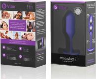 b-Vibe Анальная втулка Snug Plug 2, фиолетовая (10, Ø 3 см)