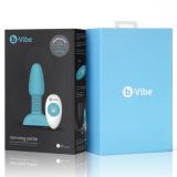 Вибровтулка b-Vibe Rimming Petite с имитацией римминга, голубая (12.4, Ø 3 см)