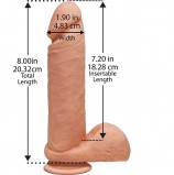 Фаллоимитатор на присоске The D™ - Perfect D 8 - Caramel (20.3, Ø 4.8 см)