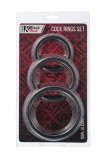 Набор эрекционных колец Black & Red by TOYFA, силикон, чёрный, Ø6/5/4 см