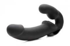 Женский безремневой страпон с пультом управления Urge Strap On чёрный, 24 см