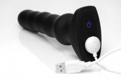 Вибромассажер с функцией волн XR Brands Silicone Vibrating & Squirming Plug with Remote Control (19.5, Ø 4.5 см)