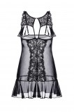 Комбинация Erolanta Lingerie Collection с открытой грудью, черная (размер 42-44)