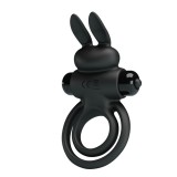 Эрекционное виброкольцо с двойным подхватом PrettyLove Vibrant Penis Ring III и клиторальным кроликом