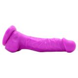 Фаллоимитатор силиконовый на присоске с мошонкой Colours Dual Density, Purple  (18.3, Ø 3.5 см)