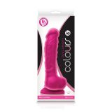 Фаллоимитатор силиконовый на присоске с мошонкой Colours Dual Density 8, Pink (25.4, Ø 4.1 см)