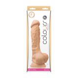 Фаллоимитатор силиконовый на присоске с мошонкой Colours Pleasures 7, White (22.4, Ø 4.7 см)
