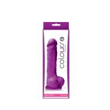 Фаллоимитатор силиконовый на присоске с мошонкой Colours Pleasures 5, Purple (17.8, Ø 3.8 см)