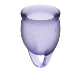 Набор менструальных чаш Feel confident Menstrual Cup Lilla с петелькой, 2шт (15 и 20 мл) Satisfyer