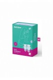 Набор менструальных чаш Feel confident Menstrual Cup Light Blue с петелькой, 2шт (15 и 20 мл) Satisfyer