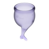 Набор менструальных чаш Feel Secure Menstrual Cup Lilla с хвостиком 2шт (15 и 20 мл) Satisfyer