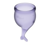 Набор менструальных чаш Feel Secure Menstrual Cup Lilla с хвостиком 2шт (15 и 20 мл) Satisfyer