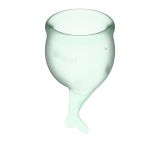 Набор менструальных чаш Feel Secure Menstrual Cup Light Green с хвостиком 2шт (15 и 20 мл) Satisfyer