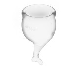 Набор менструальных чаш Feel Secure Menstrual Cup Transparent с хвостиком 2шт (15 и 20 мл) Satisfyer