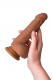 Вибратор RealStick Elite на присоске с пультом управления, 7 режимов вибрации, Mulatto (19, Ø 3.5 см)