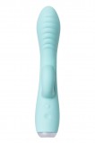 Вибратор с клиторальным стимулятором и язычком, JOS MILO мятный  (20, Ø 3.7 см)