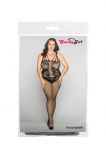 Костюм-сетка и стринги Candy Girl Kasandrah черные (размер 2XL)