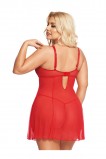 Комбинация и стринги SoftLine Collection Berta, красный (размер ХХXL)