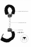 Металлические наручники с меховой обивкой Pleasure Handcuffs Furry черные