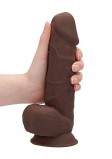 Фаллоимитатор Silicone Dildo With Balls мулат (21.5, Ø 5 см)