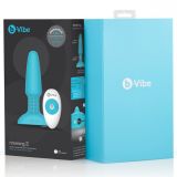 Распродажа! Вибровтулка b-Vibe Rimming Plug с имитацией римминга, голубая (15.2, Ø 4 см)