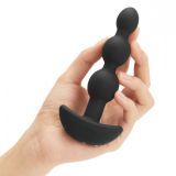 Анальные премиум-бусы с 2 моторами b-vibe triplet anal beads - чёрные (12, Ø 3 см)
