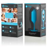 Профессиональная пробка для ношения B-vibe Snug Plug 3 - голубая (12, Ø 3.5 см)