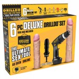 Секс набор DRILLDO DELUXE Vac-U-Lock с двумя членами 7 предметов