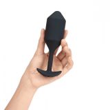 Пробка для ношения с вибрацией B-Vibe Snug Plug 4 чёрная (14, Ø 4 см)