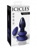 Стеклянный вибростимулятор с пультом ДУ и силиконовой присоской Icicles No. 85 (10.2, Ø 3.1 см)