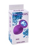 Анальная пробка Emotions Cutie Large Purple light blue crystall (9.5, Ø 4.2 см)