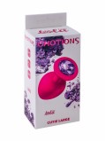 Анальная пробка Emotions Cutie Large Pink dark purple crystal (9.5, Ø 4.2 см)