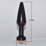 Пробка металл черная с красным стразом (11.2, Ø 2.9 см)