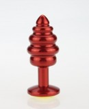 Пробка металл фигурная красная фиолетовый страз (7.3, Ø 2.9 см)