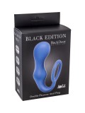 Эрекционное кольцо с анальной пробкой Double Pleasure Anal Plug Blue (18, Ø 3.3 см)