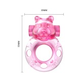 Эрекционное виброкольцо Pink bear Ø 1.5 см + презерватив
