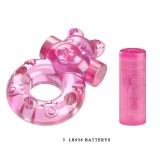 Эрекционное виброкольцо Pink bear Ø 1.5 см + презерватив