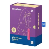 Мини вибромассажер Satisfyer Ultra Power Bullet 3 розовый (9, Ø 2.3 см)