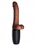 Компактная секс-машина с подогревом King Cock Plus 6.5 Thrusting Cock with Balls, мулат (26.7, Ø 3.8 см)