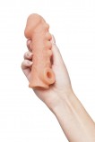 Насадка на фаллос с отверстием для мошонки Cock sleeve № 8, размер M (15.6, Ø 4.7 см)