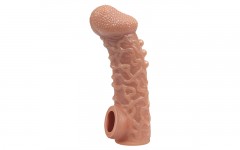 Насадка на фаллос с отверстием для мошонки Cock sleeve №7, размер S (13.8, Ø 4.2 см)