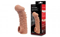 Насадка на фаллос с отверстием для мошонки Cock sleeve №7, размер S (13.8, Ø 4.2 см)