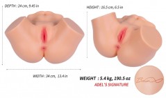 Мастурбатор полуторс Big hips Adel ONAHOLE 001 два отверстия, с вибрацией и ротацией