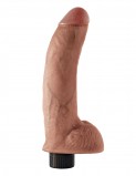 PipeDream King Cock 9 Вибромассажер 3в1 на съемной присоске Cock with Balls, загорелый (22.8, Ø 5.7 см)