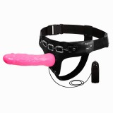 Adjustable elastic Harness Страпон женский на трусиках с вибрацией (18.5, Ø 3.8 см)